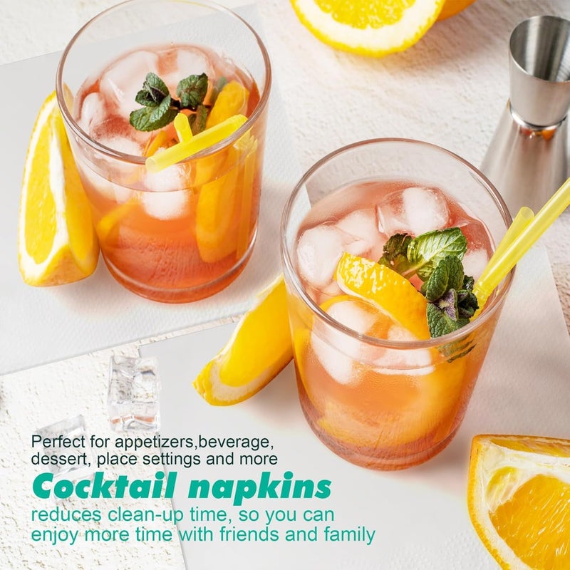 JINVOGREEN 2000 Count Cocktail Napkins Bulk 1-Ply White Beverage Paper Napkins Disposable for Bars, Lunch, Parties, Restaurant and Everyday Use - 5.3 x 5.3 Inch Folded - Image 5
